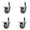 Service Caster 3.5'' Gray Poly Swivel 3/4'' Expanding Stem Caster Set Total Lock Brake, 4PK SCC-EXTTL20S3514-PPUB-34-4 - alternate 1